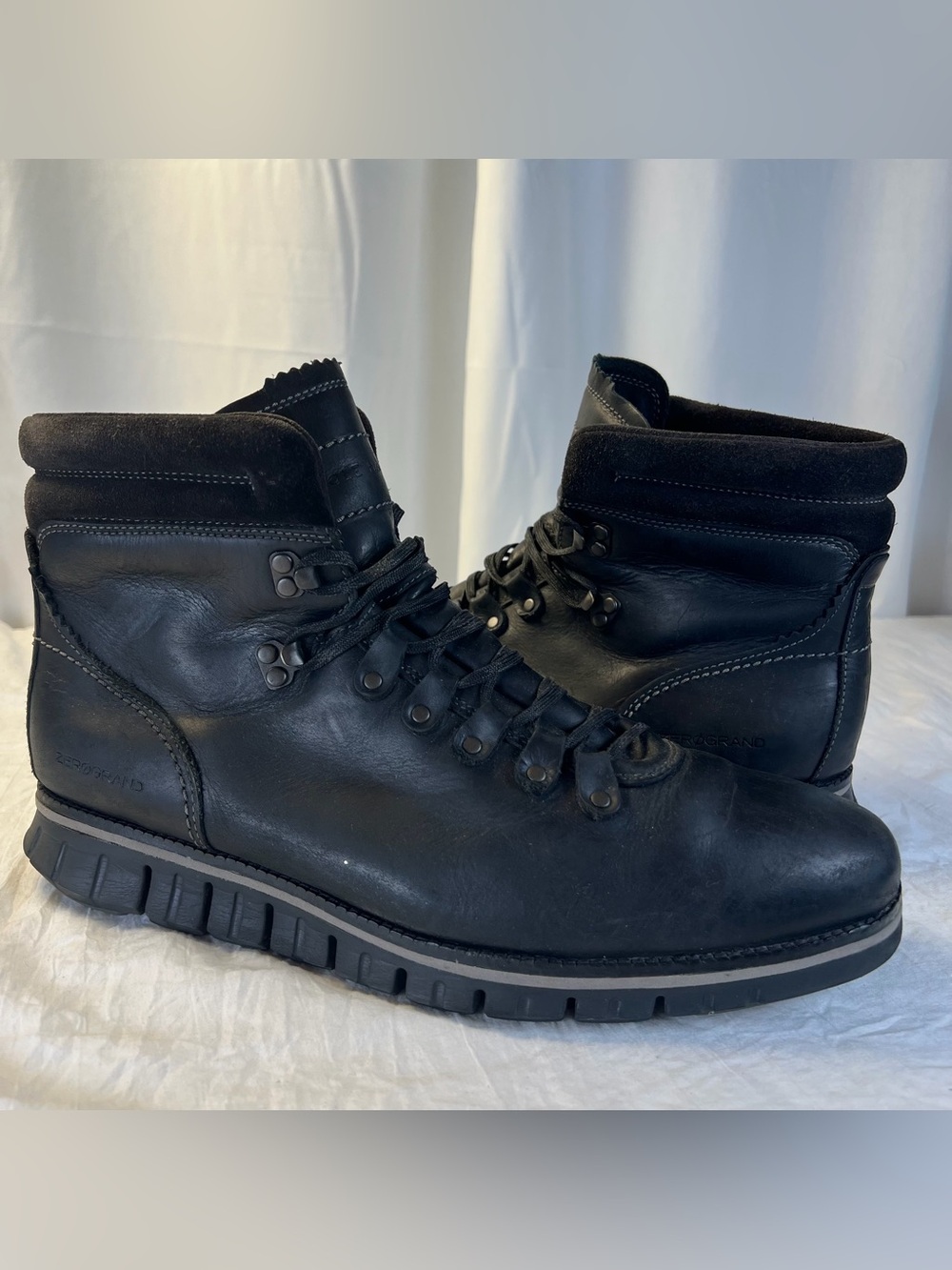 Cole Haan ZeroGrand Hiker Boots Waterproof Black Leather C30403 Men’s sz11.5W
